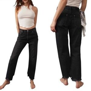 Free People Tapered Baggy Boyfriend Jeans in Panther